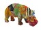 Vintage Sari Fabric Decorated Paper Mache Hippo Sculpture 6 in.
